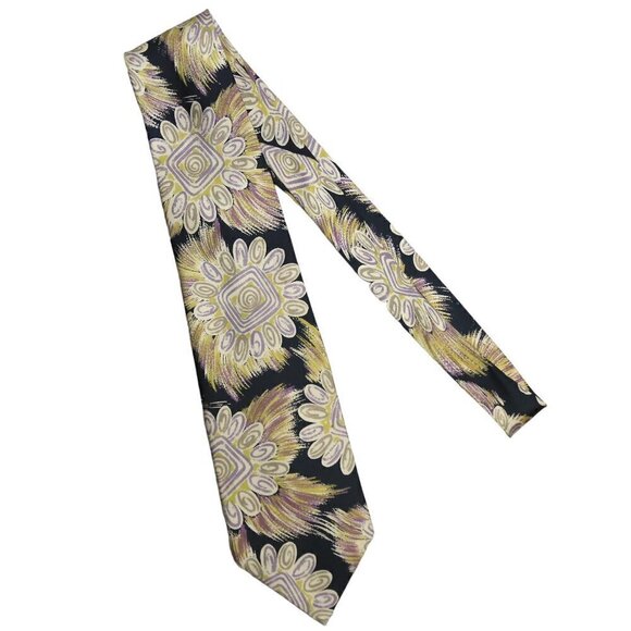 Oscar De La Renta 100% Silk Geometric Floral Printed Multicolor Men's Suit Tie - Picture 1 of 4